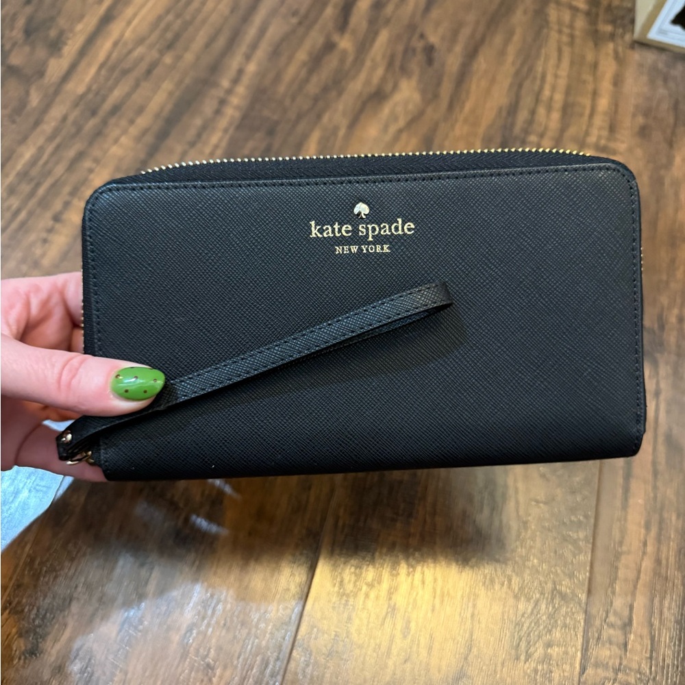 Kate Spade Black and White Striped Wallet